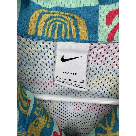 Nike Shirt Mens Dri-Fit Hawaiian Resort Camp Mesh Button Up M Medium Jersey P - Picture 5 of 7